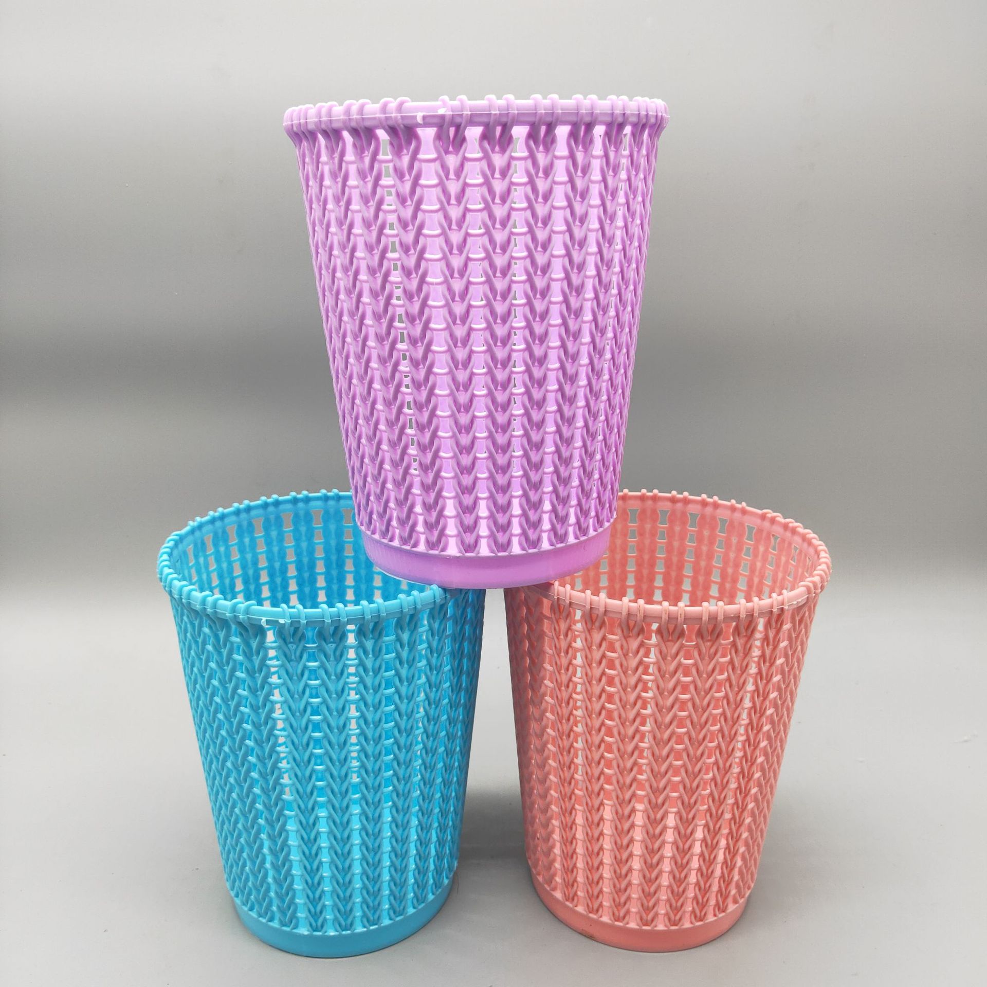 桌面镂空垃圾篓创意垃圾筐家用纸篓塑料垃圾筒2元店两元超市