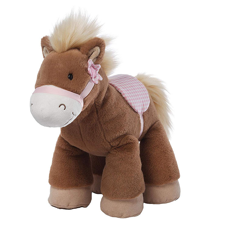 a941毛绒玩具马 马年吉祥物马毛绒玩具棕色小马马鞍公仔 来图定制