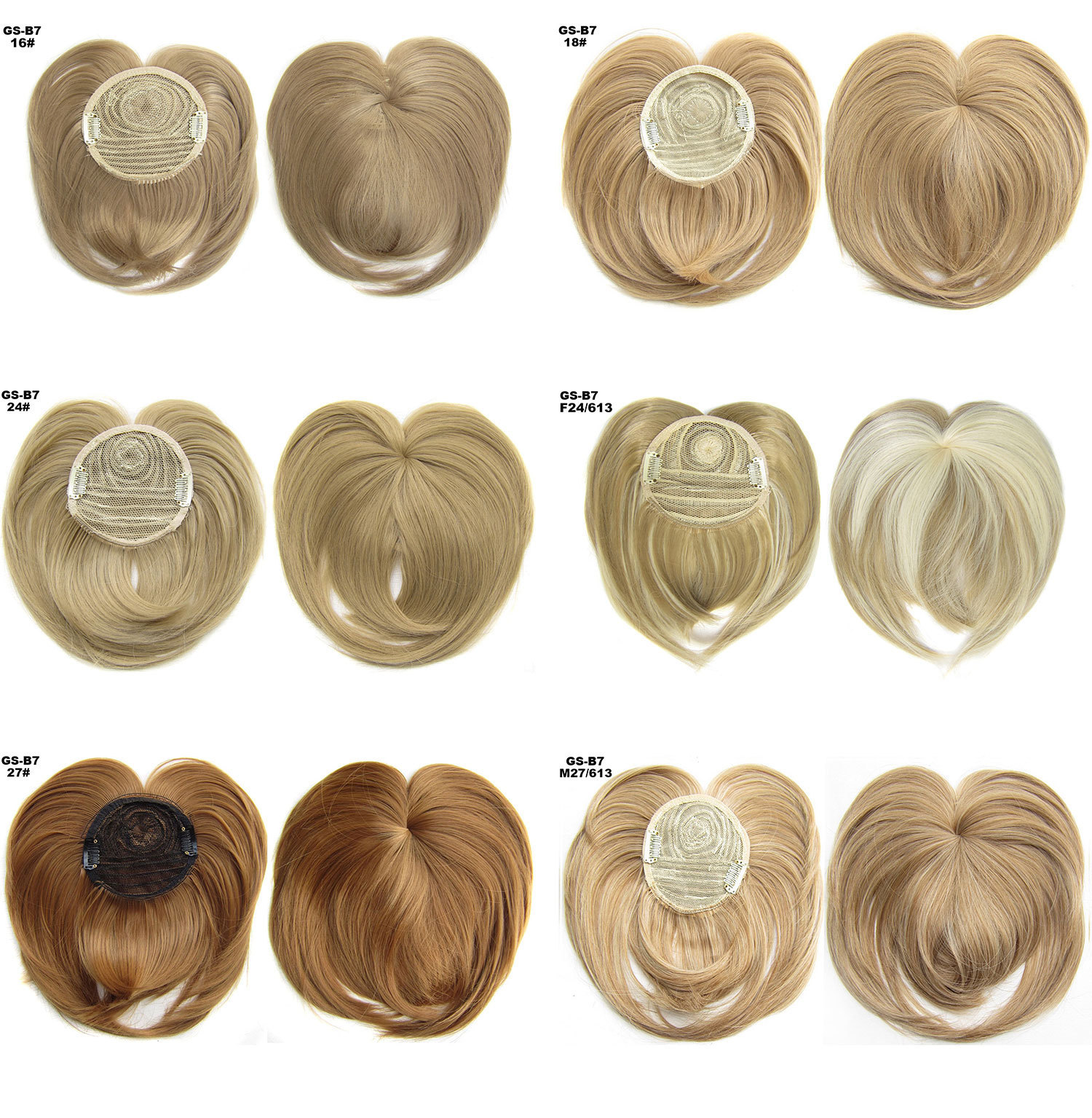 european and american foreign trade wig female high temperature silk chemical fiber top heart bangs head bangs hair piece cross-border