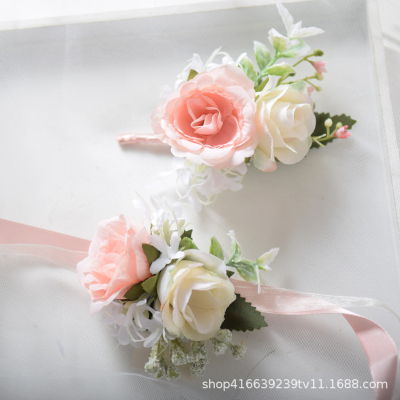 手腕花伴娘姐妹团手花新娘闺蜜手环韩式高档结婚演出配饰礼服胸花