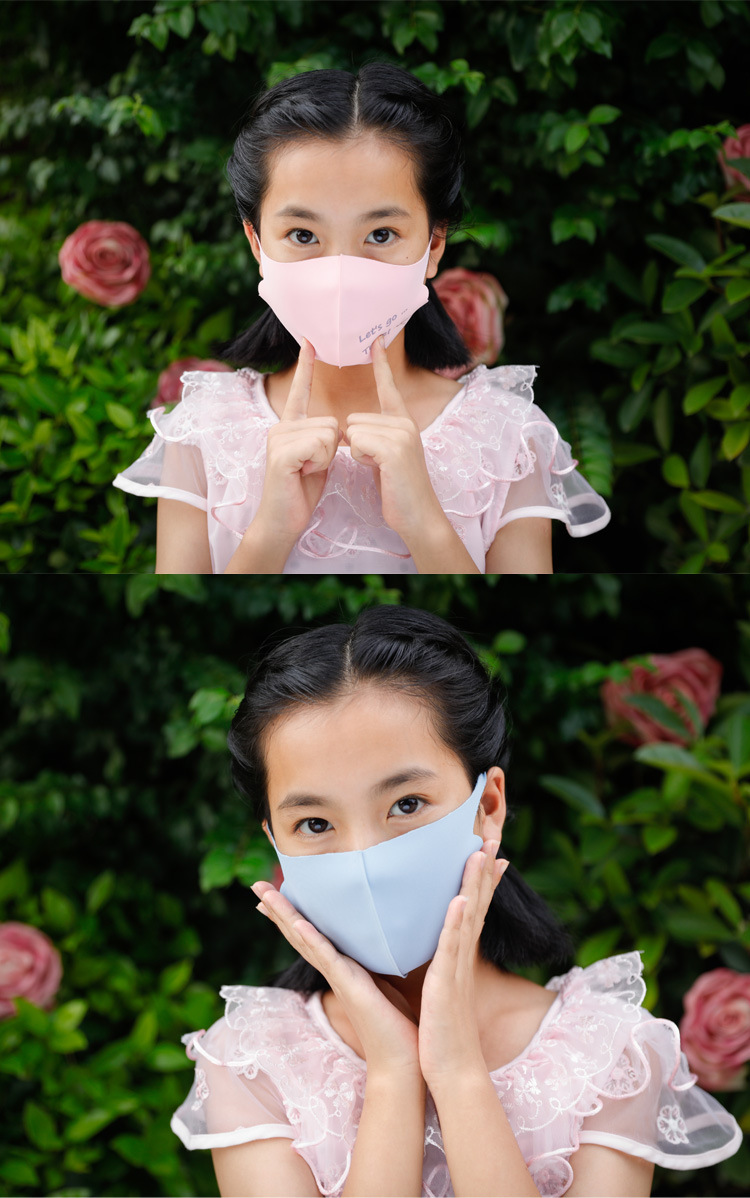 秋冬季儿童防晒冰丝棉口罩立体透气可爱卡通印花女童学生个性面罩