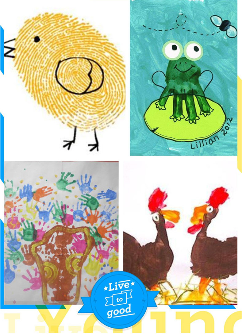 儿童手掌画印泥幼儿园涂鸦大号盘彩色可水洗绘画手指画颜料拓印涂