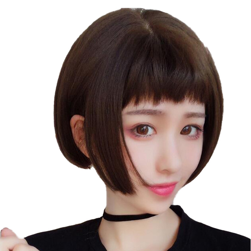 韩版狗啃刘海假发女短bobo修脸蓬松网红逼真学生头短直发一件代发