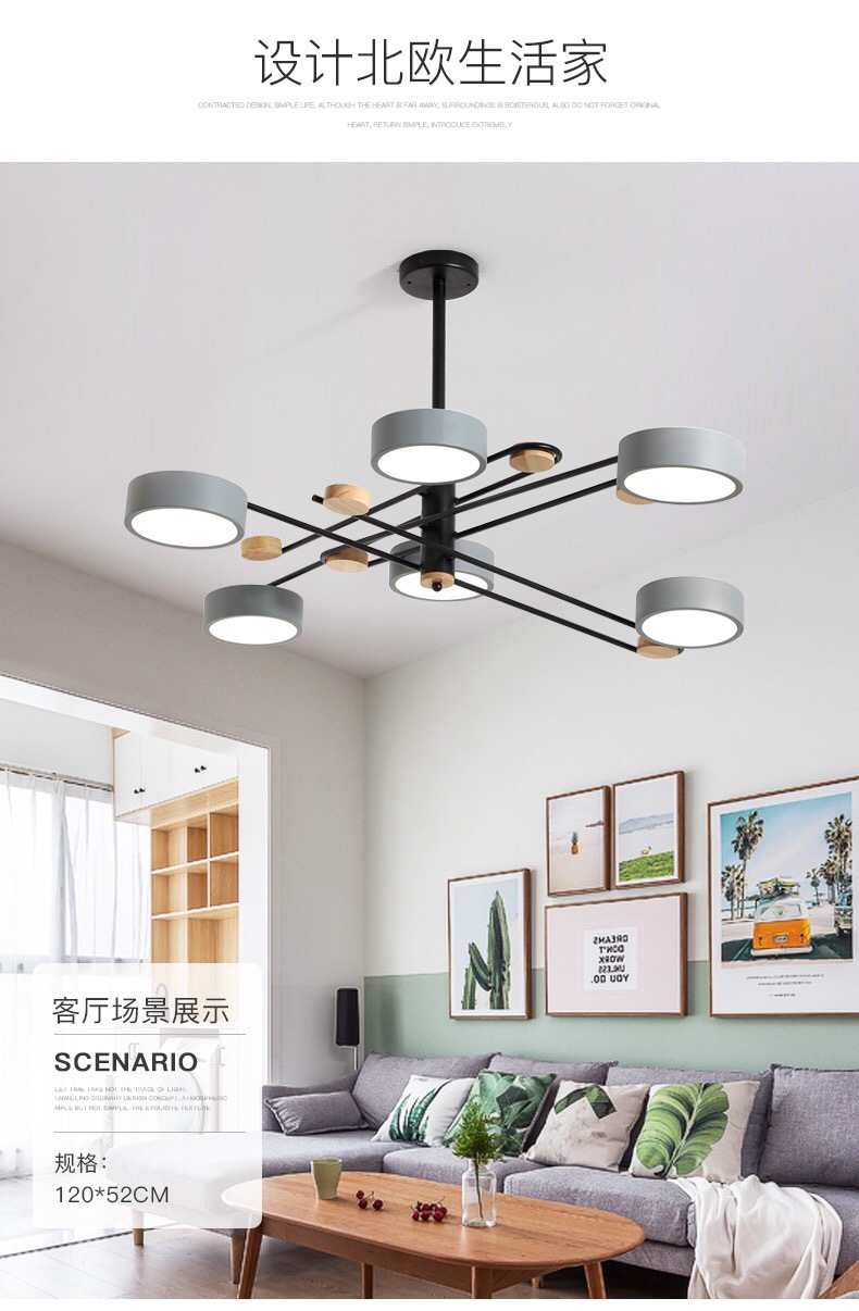 新款2019北欧现代简约客厅吊灯 创意个性卧室灯饰马卡龙餐厅灯具