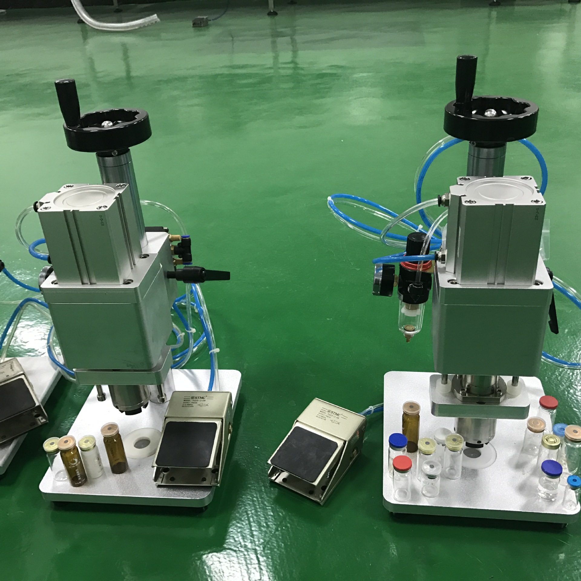 气动西林瓶压盖机玻璃瓶扎口压盖机铝盖封口机半自动气动抓口机