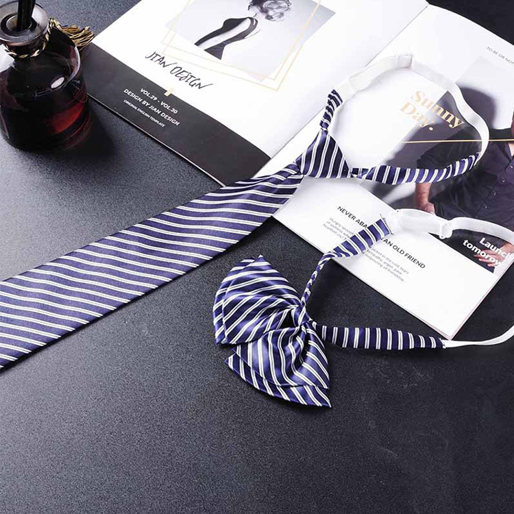 Shengzhou Student Tie Bow Tie Factory in Stock Wholesale Formal Suit Shirt Business Men's Tie Bow Tie Set