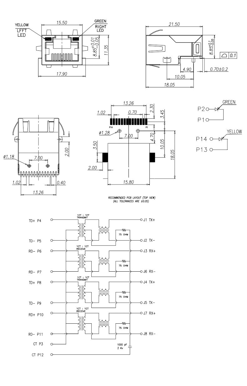 千兆rj45接口定义图片