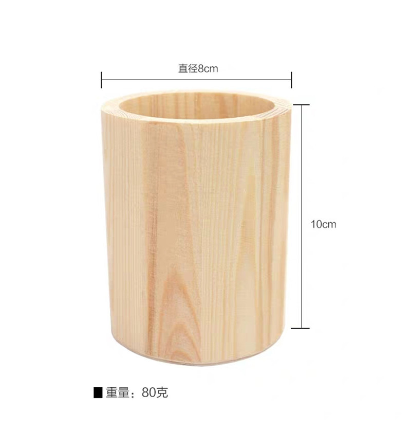 Pen Holder Pine round Solid Wood Handmade DIY Pen Holder Ultra-Light Clay Foam Putty Wooden Mold Wholesale