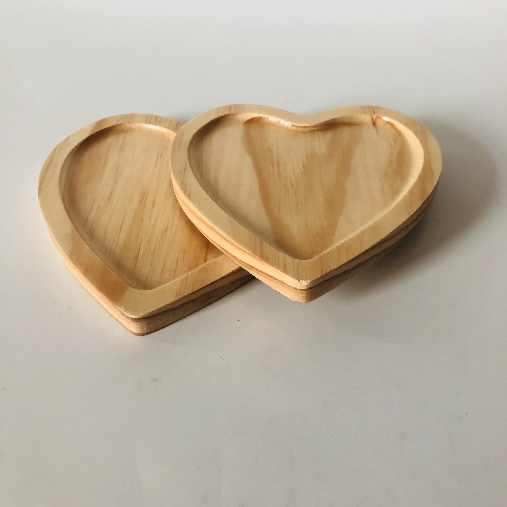 心形果盘 水果零食 松木干果盘 家用酒店用 底托支持定制厂家直销