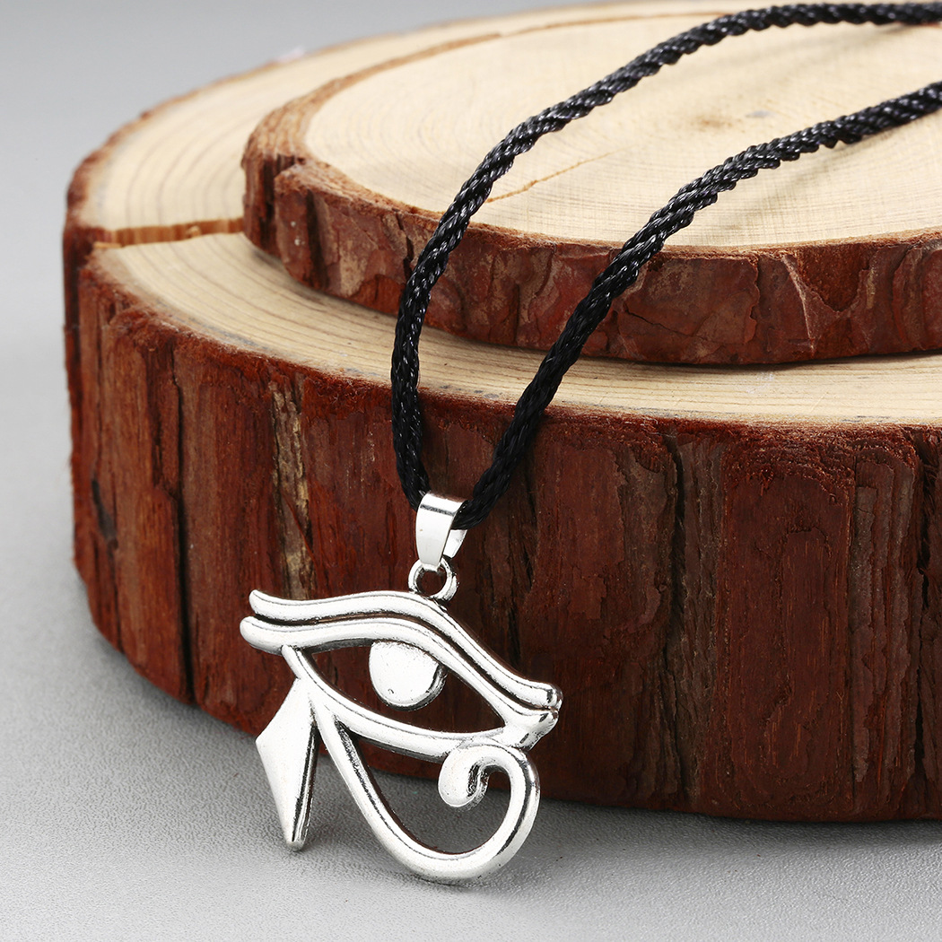 cxwind 古银色太阳神之眼吊坠项链 男士斯拉夫护身符项链