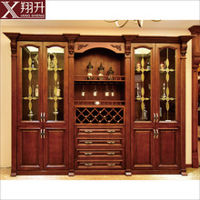 生产厂家加工定制橡木多层酒柜罗马柱酒窖欧式烤漆红酒展示柜订做