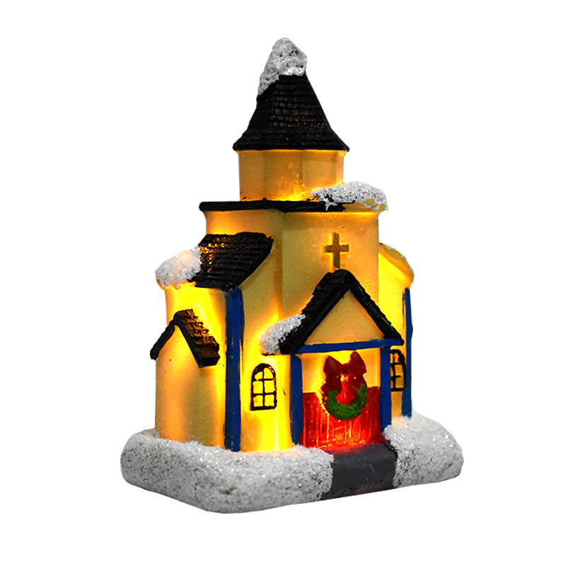 Christmas Decorations Light-Emitting Cottage with Lights Fantasy European Snow House Children's Gift Christmas Decoration New