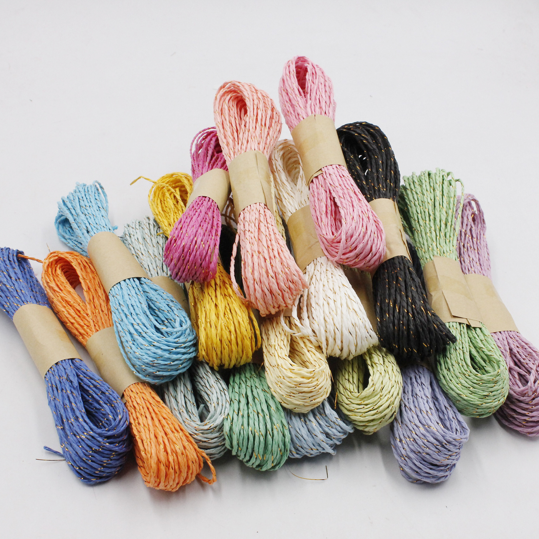 5mm彩色纸绳金丝双色细纸绳