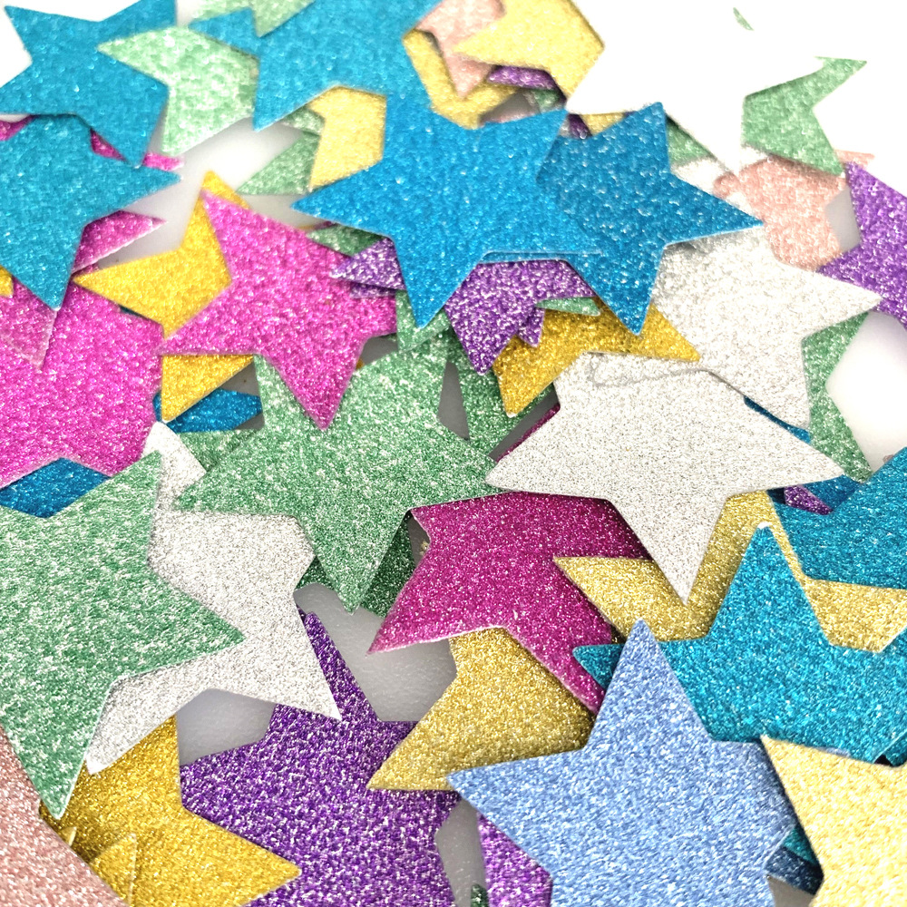 亚马逊confetti纸屑亮片 3cm彩色婚礼抛洒星星纸片金葱纸派对装饰