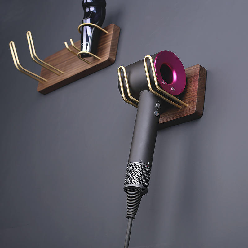 电吹风挂架子卫生间浴室免打孔收纳支架置物架戴森吹风机架实木