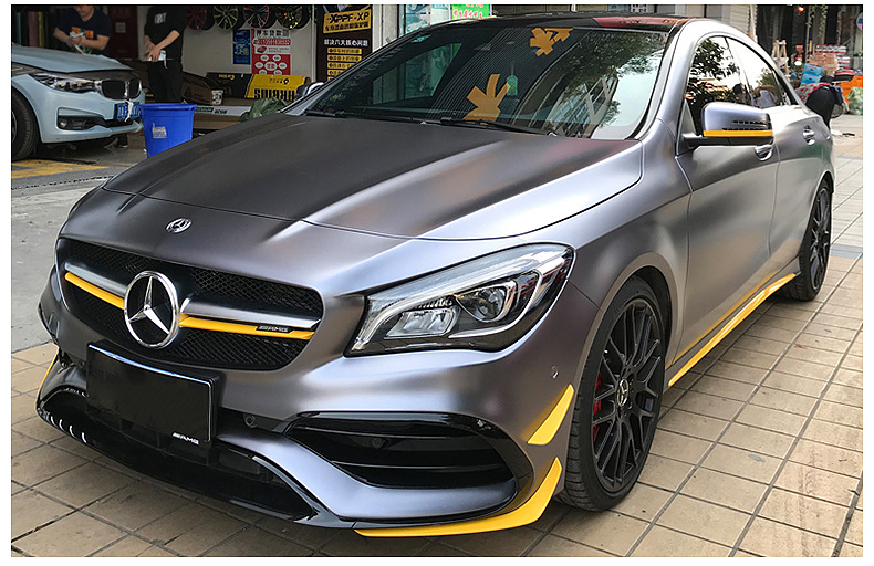 汽车改色膜全车膜电光金属灰车身改色贴膜哑光磨砂膜樱花粉色车膜