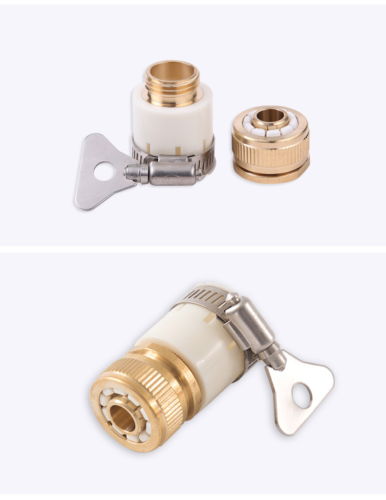 汽车工具二合一全铜标准洗衣机接头洗车水管4分水龙头万能接头