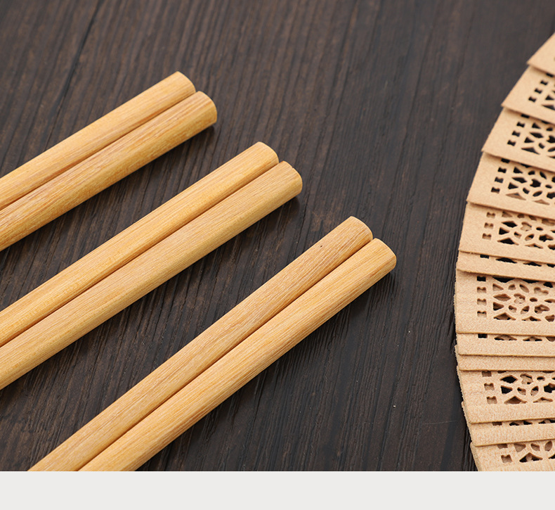 黄檀木油条捞面筷 防烫便夹吃火锅筷子批发 家庭餐用木质筷子