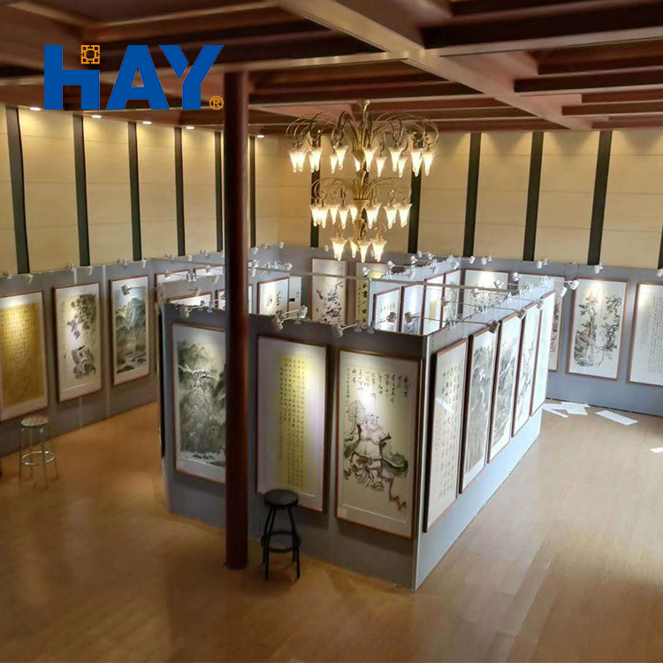 可移动式展示艺术板墙书画美术收藏带滑轮1mm间隙展示艺术板墙