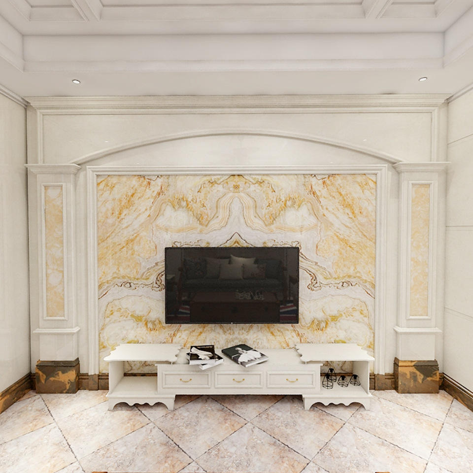欧式客厅人造石背景墙室内边框石材电视背景墙罗马柱仿大理石定制