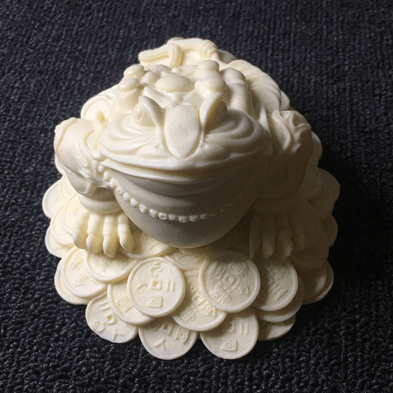 礼盒装象牙果摆件雕刻金蟾蜍客厅茶宠椰子木菩提籽工艺品定制批发