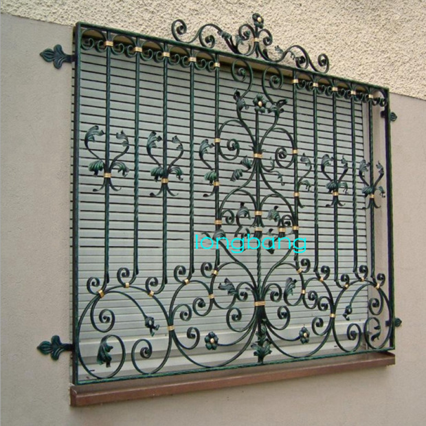 别墅铁艺窗户小区别墅欧式铁艺窗花铁艺防盗窗护栏厂家定制