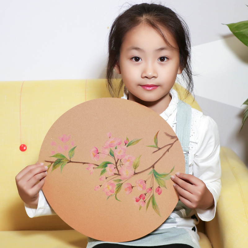 牛皮纸彩铅画纸油画棒用牛卡纸 镜面宣纸手绘画纸加厚圆形素描纸