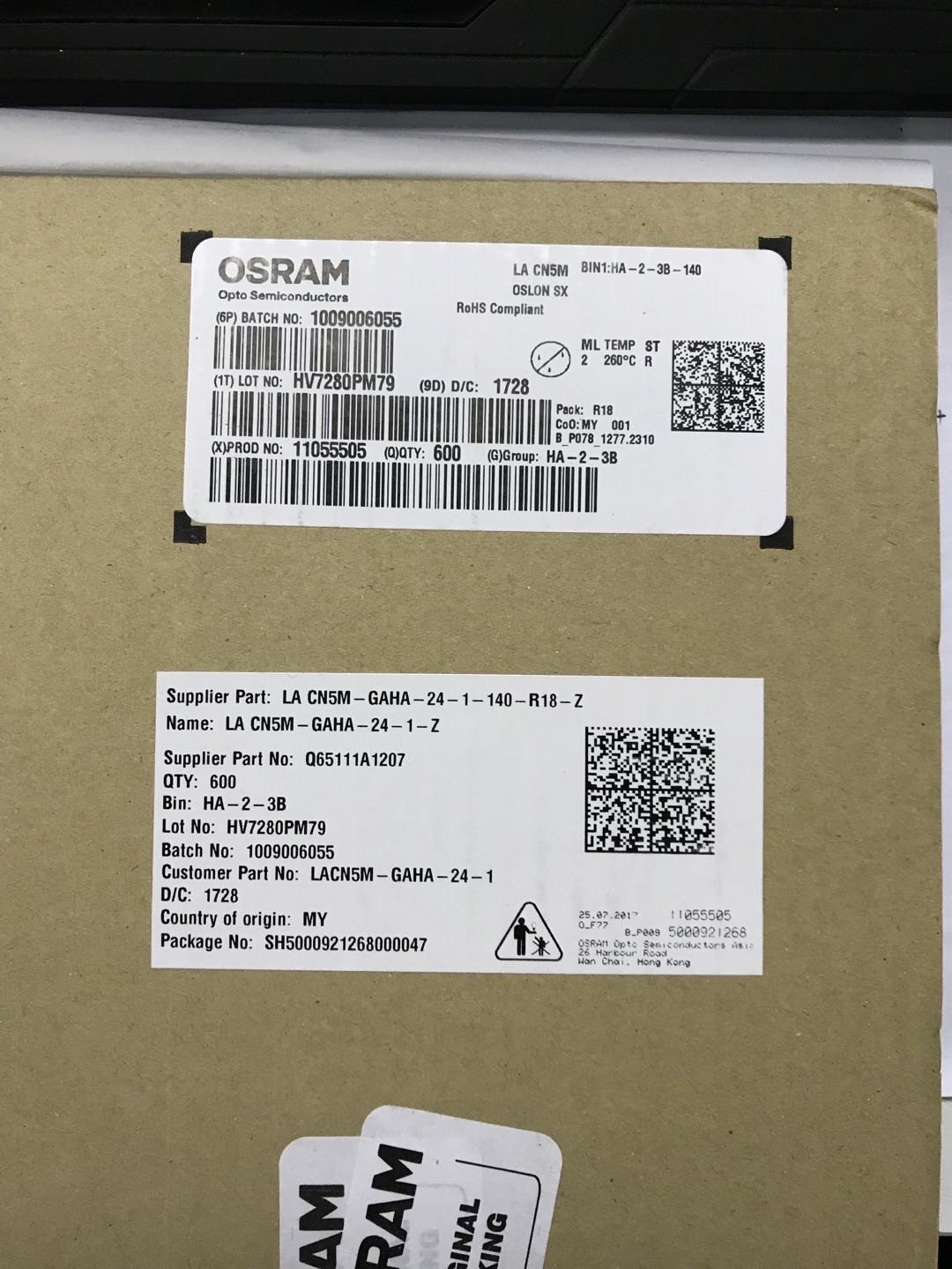 osram欧司朗la cn5m 3030红大功率1-3w发光二极管led灯珠