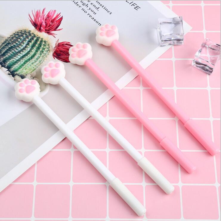Factory Direct Sales Creative Hand-Shaped Brush Silicone End Gel Pen Cartoon Learning Stationery New Cat's Paw Ball Pen Signature Pen