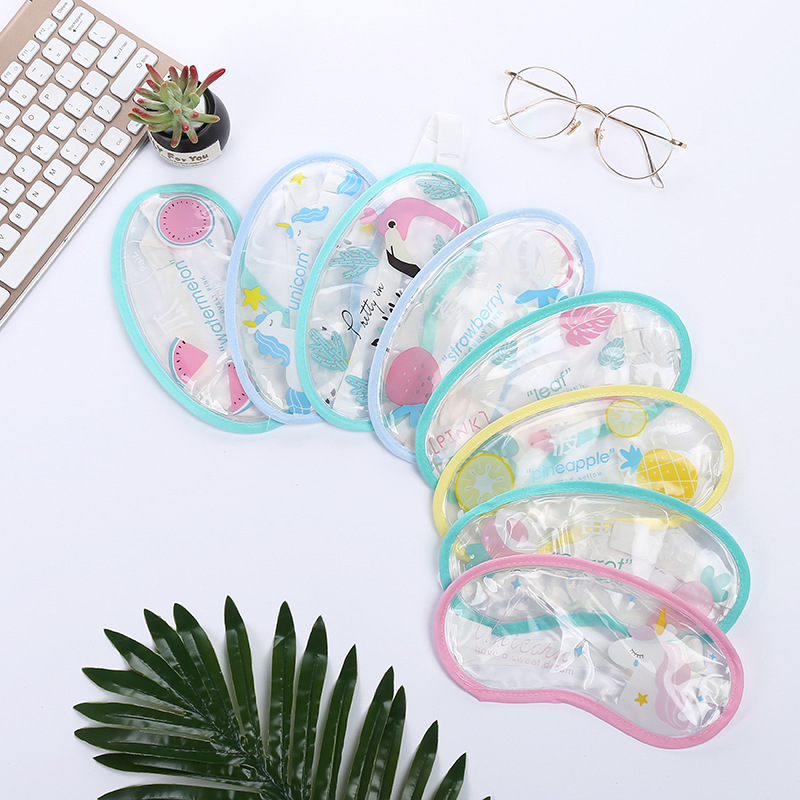 Cute Transparent Ice Eyeshade Gel Sleep Shading and Ventilation Ice Pack Cartoon Sleeping Cold Compress Eye Shield