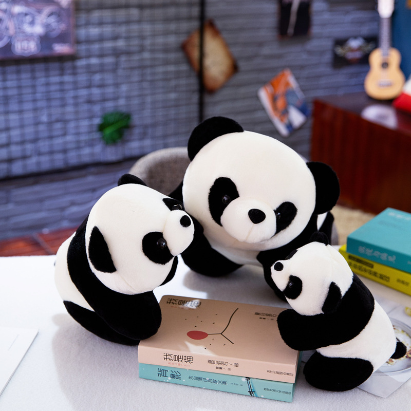 Cute Lying Model Panda Doll National Treasure Zoo Plush Toy Doll Stall Simulation Plush Toys Logo