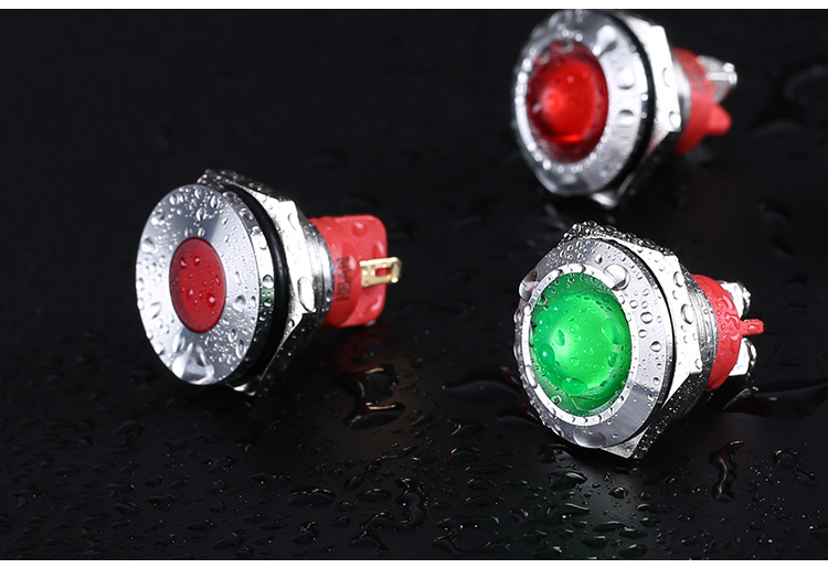红波gq19mm金属led指示灯防水电源设备工作故障信号灯12伏24v220v