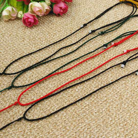 细款二珠项链绳   纯手工编织项链绳子吊坠挂绳子男女款玉坠绳