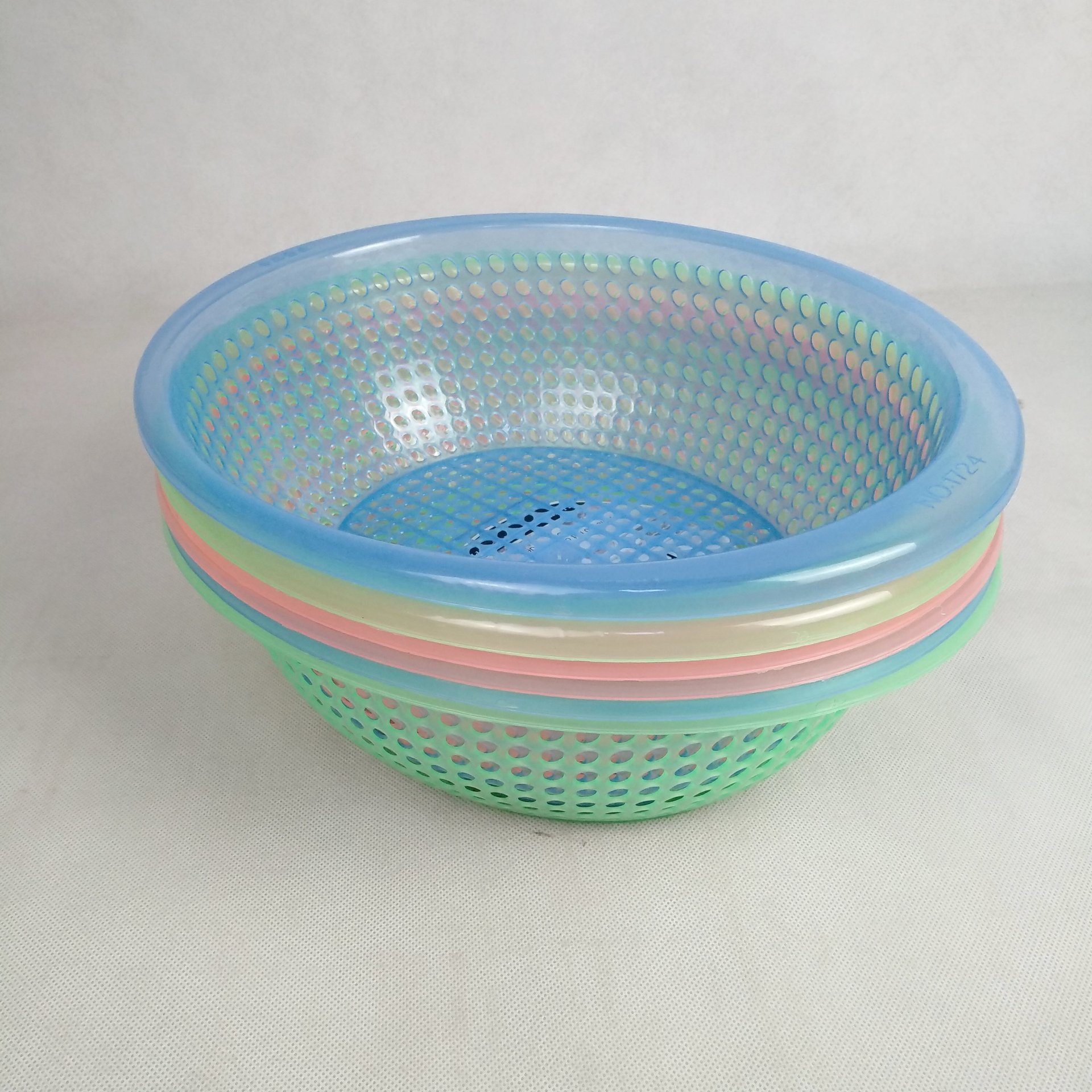 椭圆洗菜筐 塑料漏水筐 细空沥水蓝