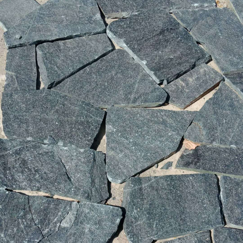 天然黑石英乱形文化石乱型石铺地石浆砌片石园路碎拼石
