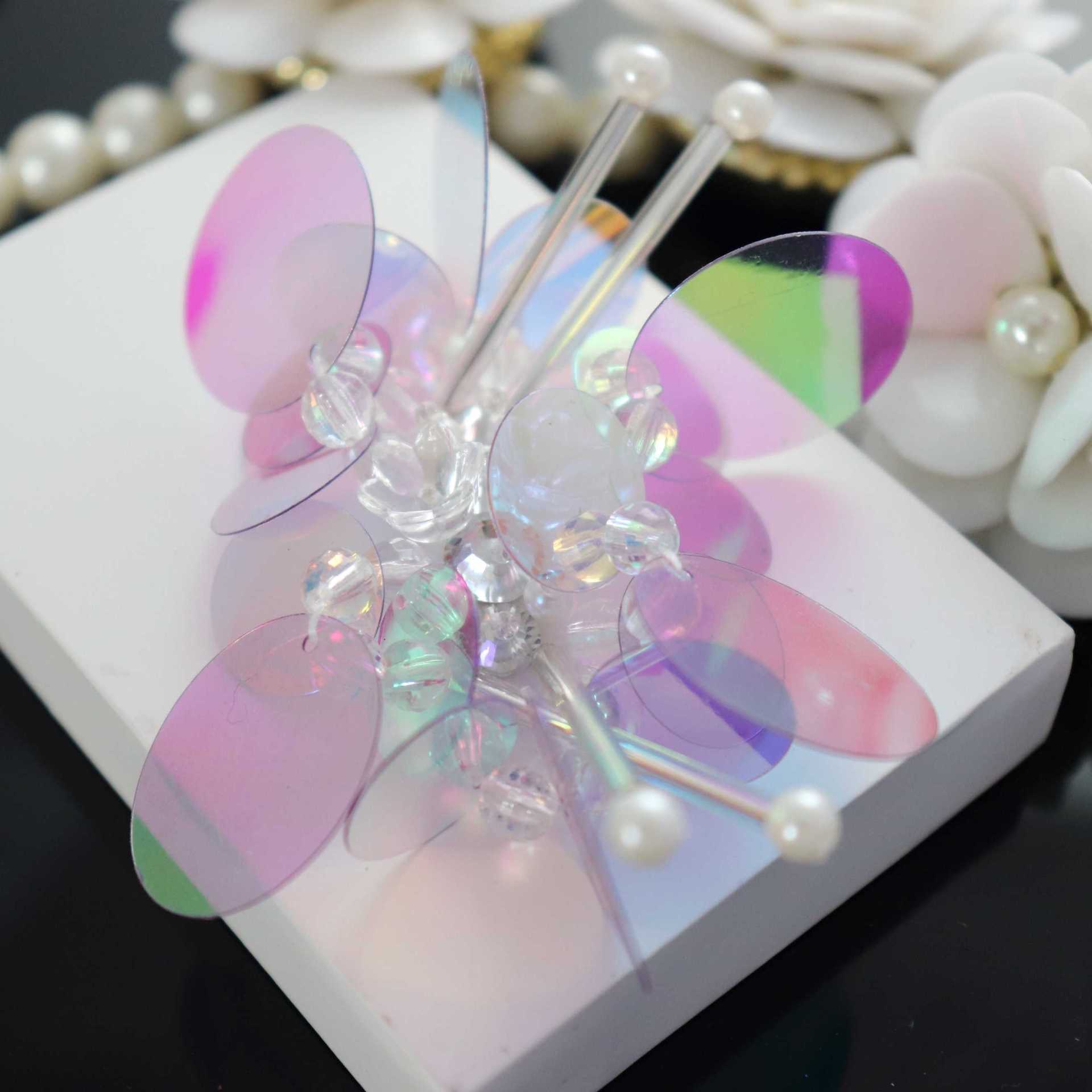 多色立体手工钉珠片花朵辅料 衣服包帽鞋花装饰贴花 补丁补洞布贴