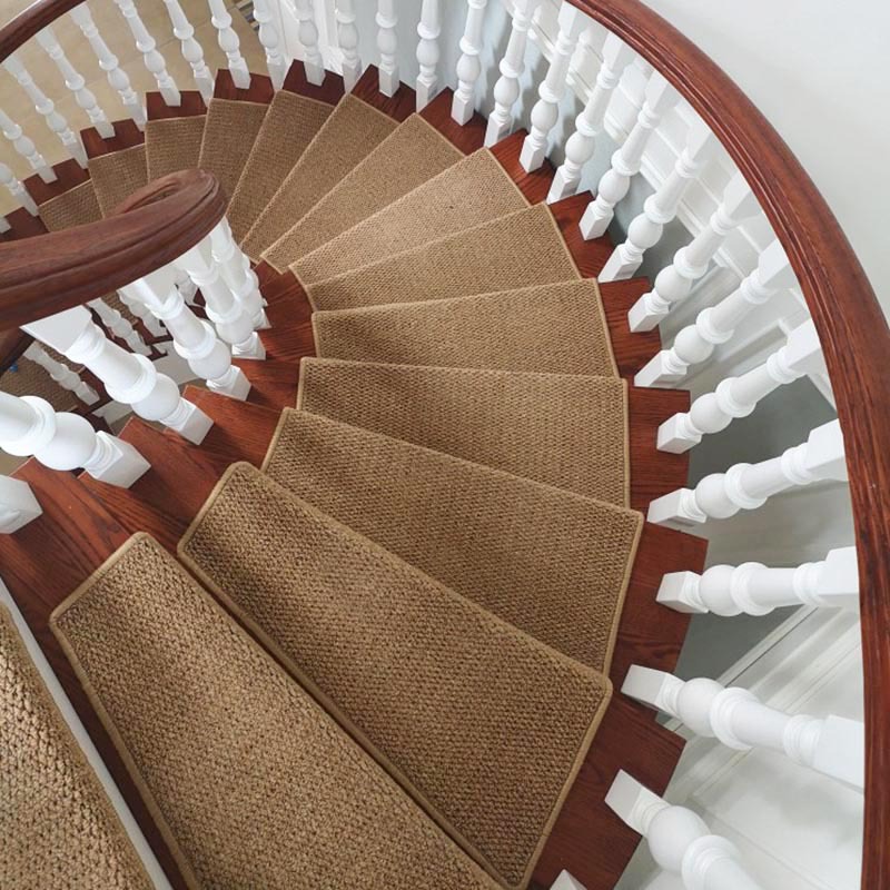 华德工厂批发直售楼梯地毯踏步垫免胶自粘吸仿剑麻驼色转角可定制