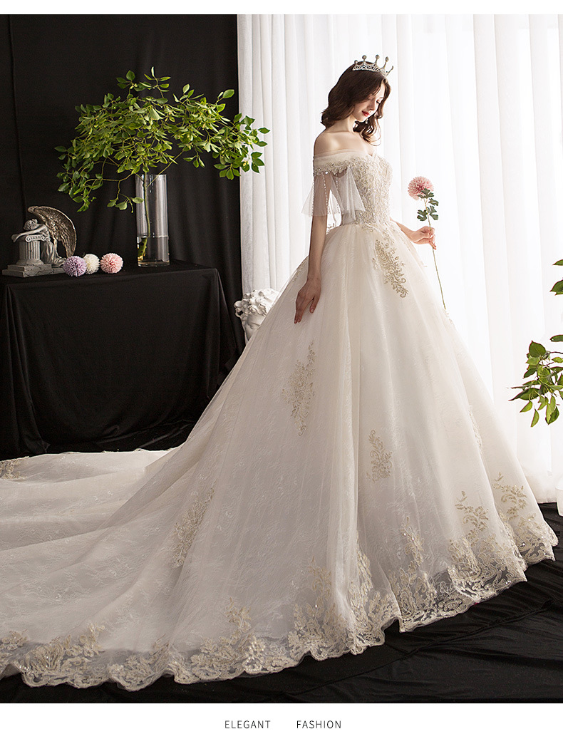 蓬蓬裙女2020新款夏季高腰新娘遮孕肚大码韩版大肚子拖尾孕妇婚纱