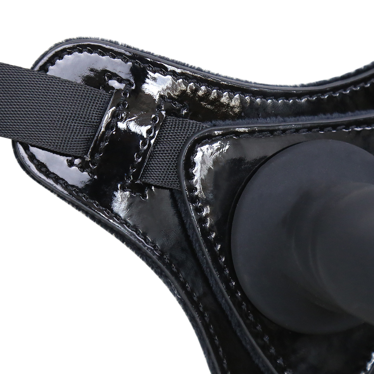 厂家一件批发亮皮黑红色长阳具贞操裤女性爱调教刺激情趣玩具