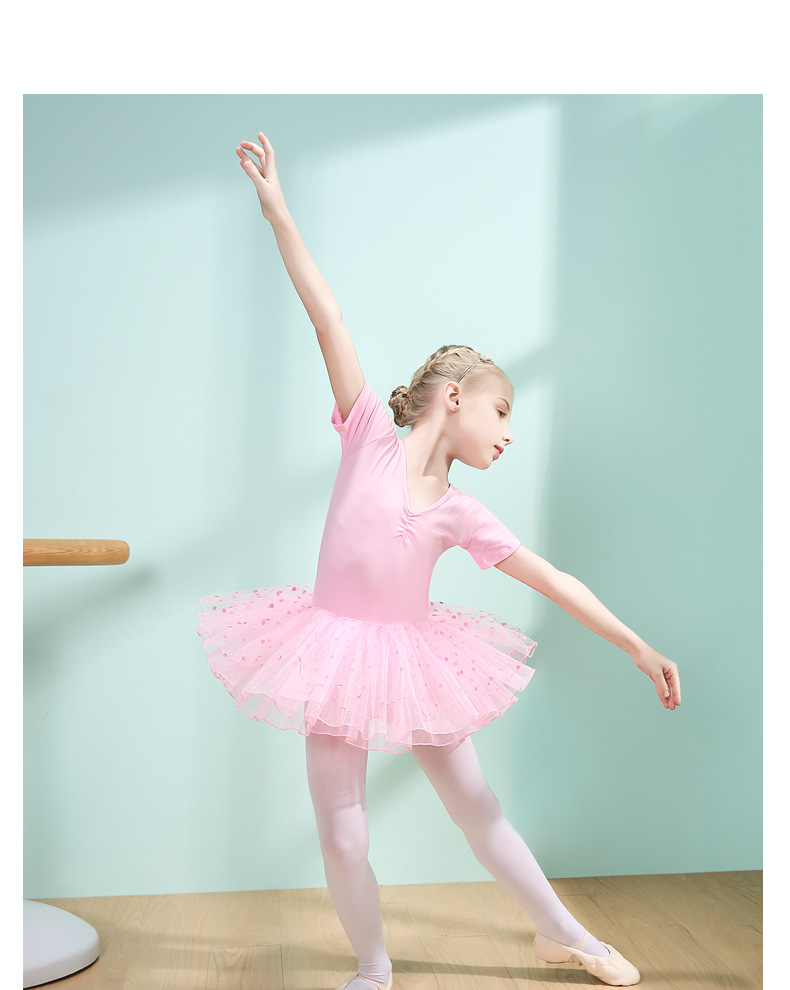 一件代发儿童舞蹈服短袖女童芭蕾舞裙小女孩练功服装夏季跳舞裙