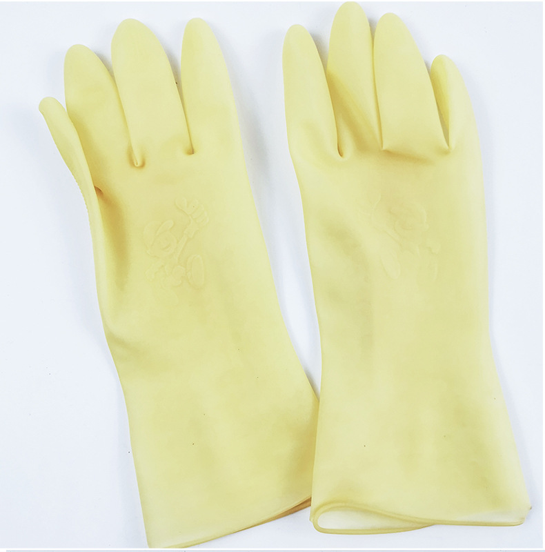 快乐娃红米白米乳胶家务洗碗橡胶皮手套防水厨房耐用牛筋劳保手套