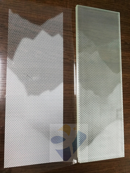 夹胶玻璃定制超宽幅单双向白色彩色图案渐变pet防爆山水画隔断膜