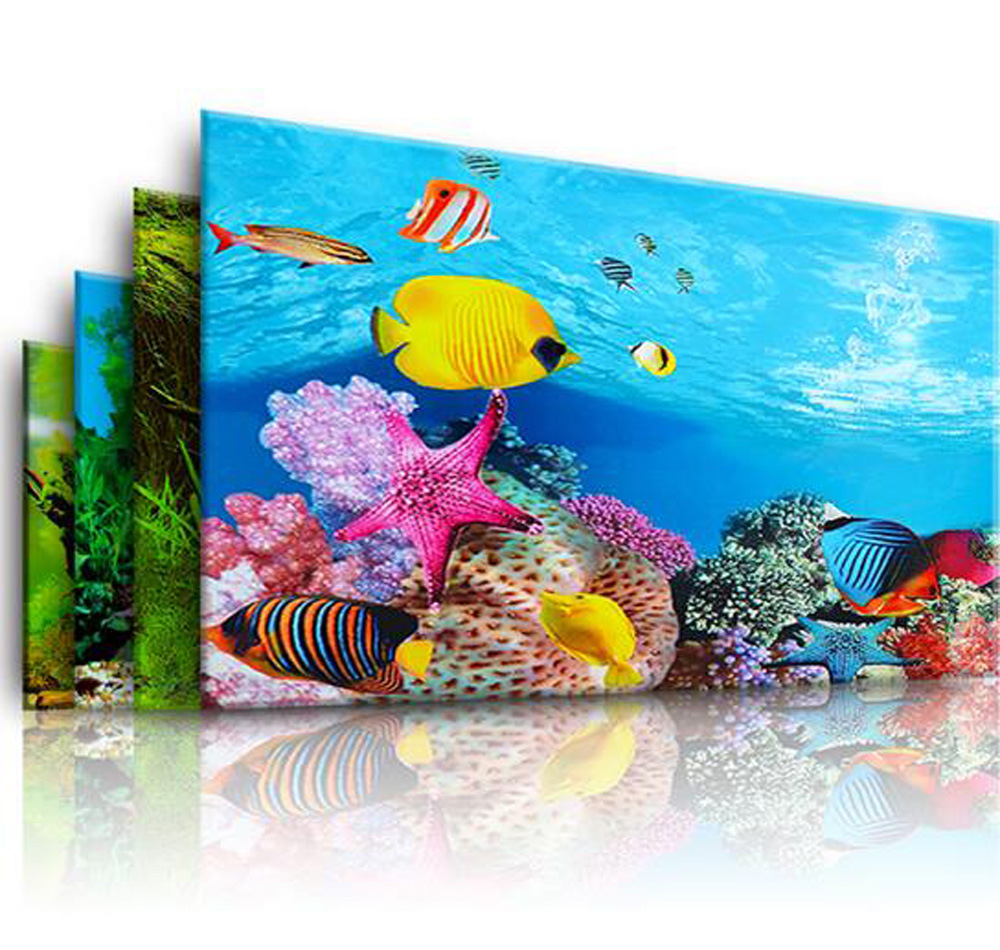 水族鱼缸造景装饰背景画全尺寸水族箱装饰贴纸3d