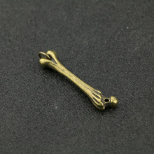 创意男士养牛机车风格黄铜骨头骷髅吊坠车钥匙扣挂件复古个性礼品