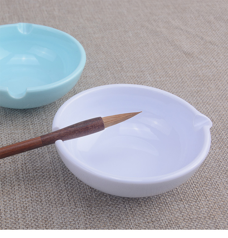 多功能仿瓷 仿玉墨碟墨池水碟笔洗笔搁架毛笔文房四宝砚台装墨汁