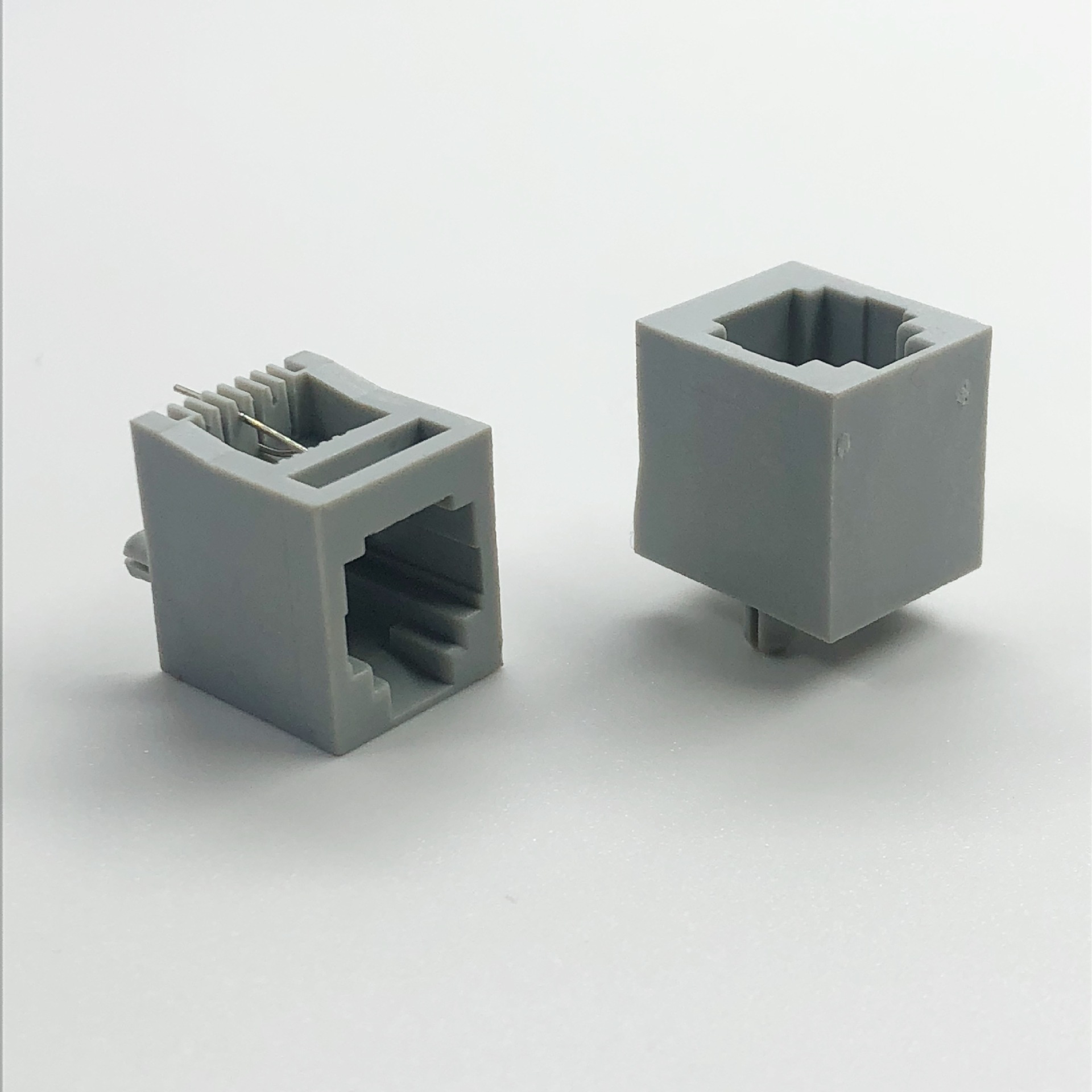 浙江津达 rj1 11*1 6p2c 180度网口电话插件连接器水晶头母座子