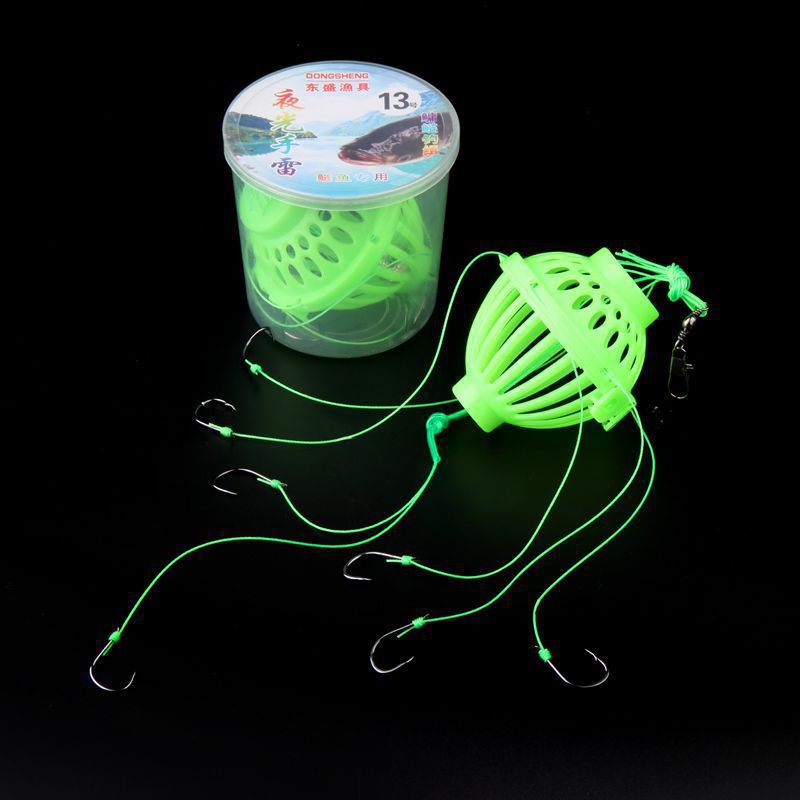 盒装鲢鳙夜光饵笼鲢鱼饵笼 水怪水雷 鲢鳙爆炸钩胖头大头包头鱼钩