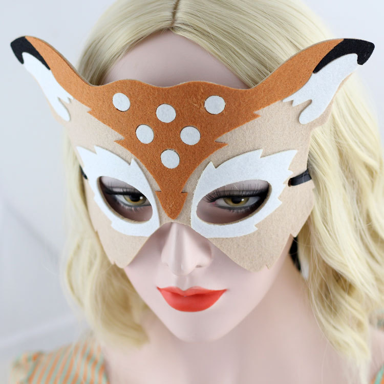 小鹿面具幼儿园表演小动物cos鹿脸假面成人儿童面具饰品厂家现货