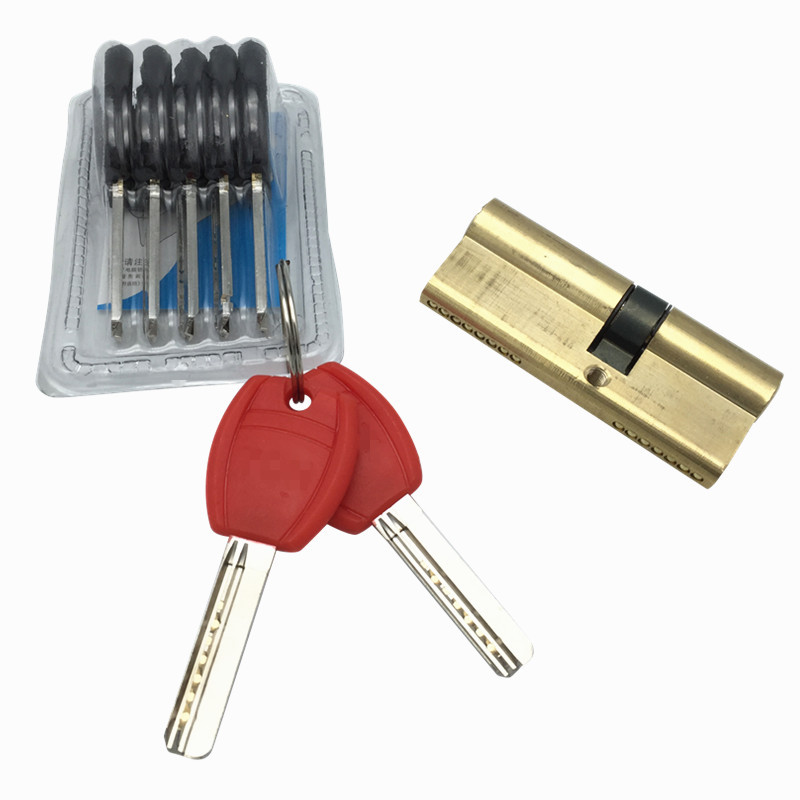 ab电脑钥匙全铜锁芯  红黑柄纯铜防盗门锁芯 厂家直销 一件代发