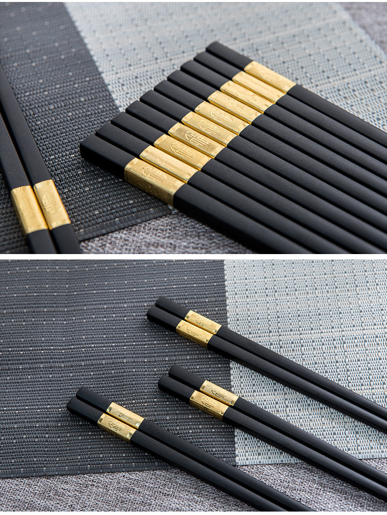 2019新品单双散装福字合金筷 创意无毒防腐耐用筷子金属筷